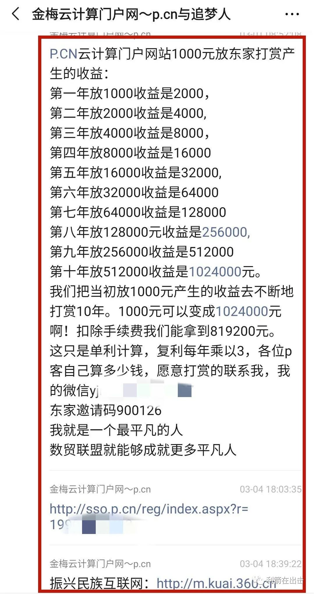 【揭秘】注册“P.CN”投资1千元，10年回报80多万？真有这好事？