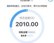 优品必下没有体现自动提示放款显示放款1000还2010